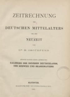 Zeitrechnung des deutschen Mittelalters und der Neuzeit. T. 2 (1,2)