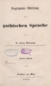 Vergleichendes Wörterbuch der gothischen Sprache. Bd. 1.