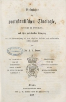 Geschichte der protestantischen Theologie, besonders in Deutschland... Bd. 5