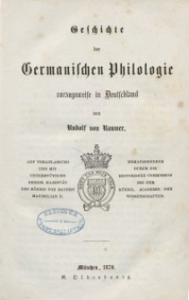 Geschichte der Germanischen Philologie vorzugsweise in Deutschland. Bd. 9