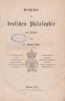 Geschichte der deutschen Philosophie seit Leibniz. Bd. 13