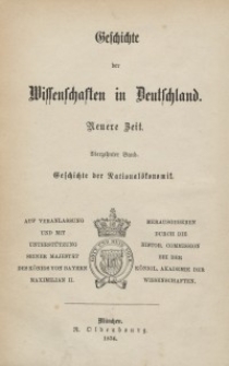 Geschichte der National-Oekonomik in Deutschland. Bd. 14
