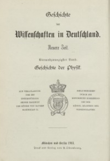 Geschichte der Physik von den ältesten Zeiten bis zum Ausgange des achtzehnten Jahrhunderts. Bd. 24