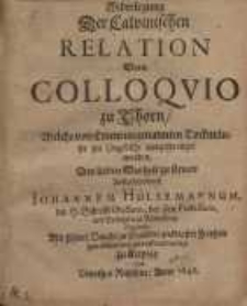 Widerlegung der Calvinischen Relation Vom Colloquio zu Thorn