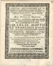 Ampliss: spectabilibus et integerr: DD Burggravio Praecos et Cos totique Ordini, Senatorio Reipub. Elbingen…