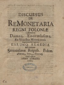 Discursus de Re Monetaria regni Poloniae