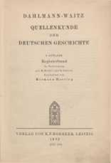 Quellenkunde der deutschen Geschichte