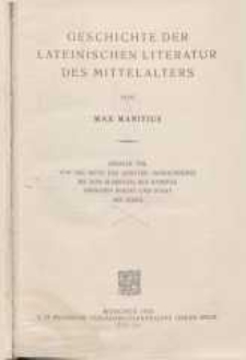 Geschichte der Lateinischen Literatur des Mittelalters