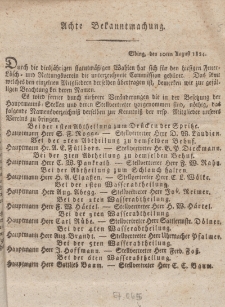 Achte Bekanntmachung