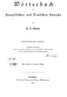 W&ouml;rterbuch der franz&ouml;sischen und deutschen Sprache. Wyd.110
