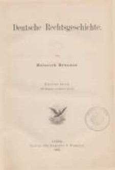 Deutsche Rechtsgeschichte Bd. 2.