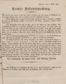 Neunte Bekanntmachung