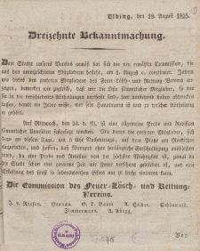 Dreizehnte Bekanntmachung