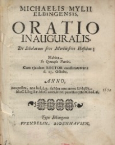 Oratio inauguralis, de scholarum sive Morbis sive Hostibus habita in...