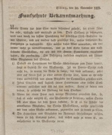 Funfzehnte Bekanntmachung