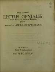 Lectus Genialis Thomae Hesii & Barbarae Brauniae, positus