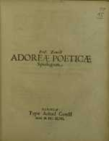 Adoreae Poeticae spicilegium
