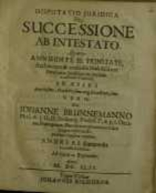 Disputatio Iuridica De Successione Ab Intestato...