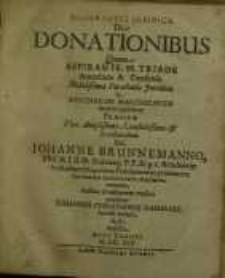 Dissertatio juridica, De Donationibus...