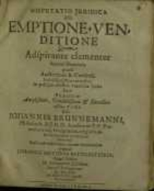 Disputatio juridica, De Emptione-Venditione...