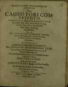 Disputatio inauguralis juridica, De Causis fori competentis...