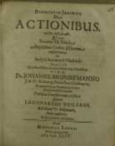 Disputatio juridica, De actionibus...