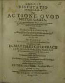 Disputatio inauguralis, De Actione quod metus causa...