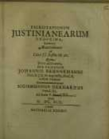 Exercitationum Justinianearum undecima...