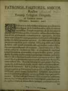 Patronos, Fautores, Amicos Rector Totumque Collegium Elbingense ad Encaenia invitat