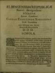 Elbingensium reipublicae nutrici Benignissimae...