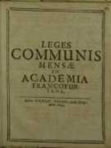 Leges communis mensae in Academia Francofurtana