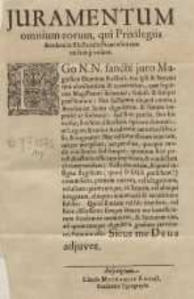 Juramentum omnium eorum, qui Privilegiis Academiae Electoralis ...