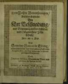 New Jahrs Betrachtungen auss der Geschieht von der Beschneidung und Benennung unsers Erlösers und Seligmachers Jesu Christi. ...