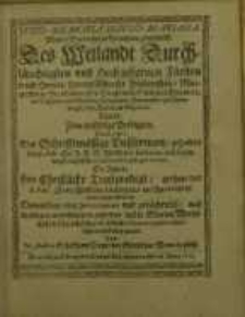 Justi - Memoria insulo-Mariana, Marien Werderisches Gerechten gedechtnüss Des Weilandt [...] Albrecht Friederichen Margraffen...