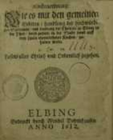 Kirchenordnung wie es mit den gemeinen Gebeten...