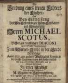 Die Sendung eines treuen Lehres der Kirchen, hat bey Einweisung...