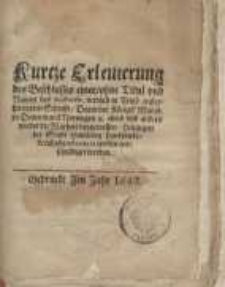 Kurtze Erleuterung des Beschlusses einer ohne Titul und Namen des Authoris...