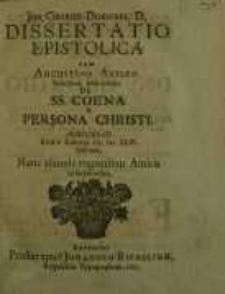 Dissertatio Epistolica Cum Augustino Arisaeo Studioso Genevensi…
