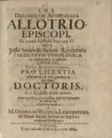 Delineatio Apostolica Allotrio-Episcopi, Ex prioris Epistolae Petri cap. IV vers. 15...