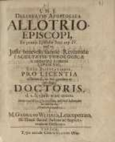 Delineatio Apostolica Allotrio-Episcopi, Ex prioris Epistolae Petri cap. IV vers. 15...