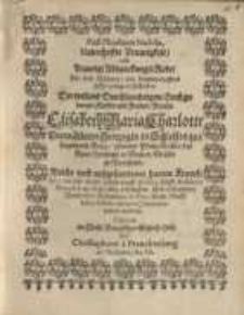 Post phoebum nubila, unverhoffte Traurigkeit und traurige Abdanckungs-Rede über dem schmerz- und kummerhafften frühe…