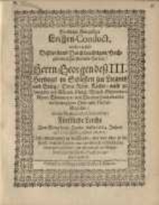 Fürstlicher Briegischer Leichen-Conduct, welcher gestalt deß weiland Durchlauchtigen Hochgebornen Fürsten und Herren...