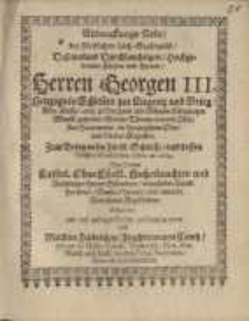 Abdanckungs-Rede, bey Fürstlichem Leich-Begängnüß, Deß ... Herren Georgen III...