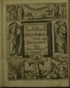 Classis primae pars prior notarum philologico-theologicarum notitiam Dei naturalem ex insignibus Scripturae dictis...