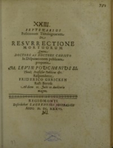 Septenarius positionum theologicarum de resurrectione mortuorum
