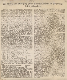Ein Beitrag zur Würdigung zweier Eisenbahn-Projekte im Regierungsbezirke Königsberg