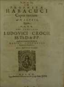 In prophetae Habacuci caput tertium analysis, quam D.O.M.A. sub praesidio ...