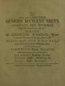 Utrum parta per Christum generis humani salus Augusti imp. nummis expressa olim fuerit, nec ne?