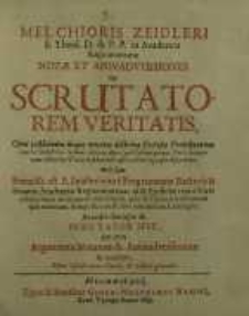 Notae et animadversiones in Scrutatorem veritatis: Opus posthumum, in quo veritas doctrinae Ecclesiae Protestantium...