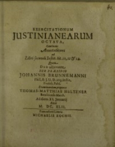 Exercitationum Justinianearum octava...